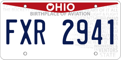 OH license plate FXR2941