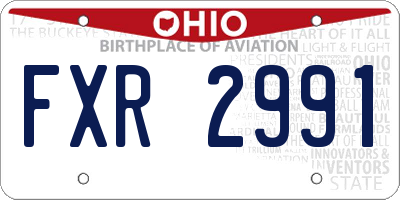 OH license plate FXR2991