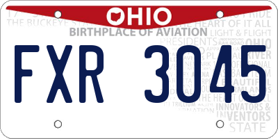 OH license plate FXR3045
