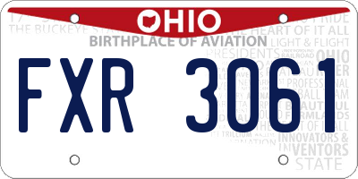 OH license plate FXR3061