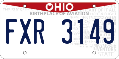 OH license plate FXR3149