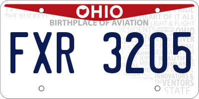 OH license plate FXR3205