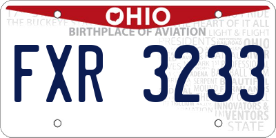 OH license plate FXR3233