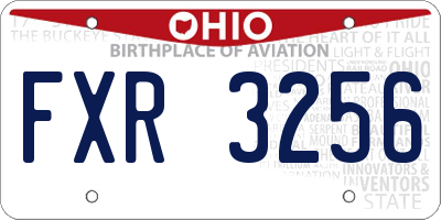 OH license plate FXR3256