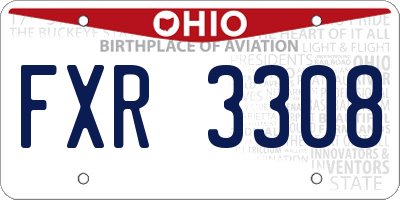 OH license plate FXR3308