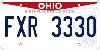 OH license plate FXR3330