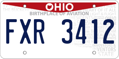OH license plate FXR3412