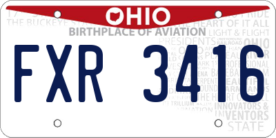 OH license plate FXR3416