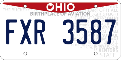 OH license plate FXR3587