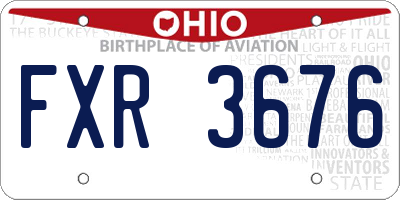 OH license plate FXR3676
