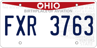 OH license plate FXR3763
