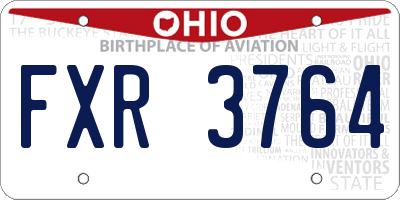 OH license plate FXR3764