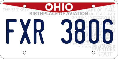 OH license plate FXR3806