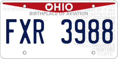 OH license plate FXR3988