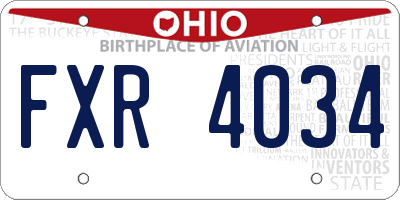 OH license plate FXR4034