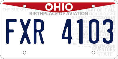OH license plate FXR4103