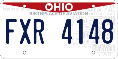 OH license plate FXR4148