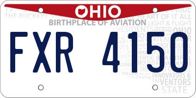 OH license plate FXR4150