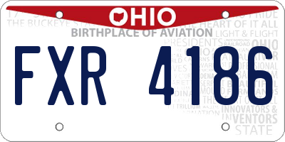 OH license plate FXR4186