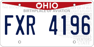 OH license plate FXR4196