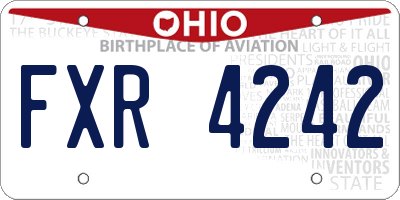 OH license plate FXR4242