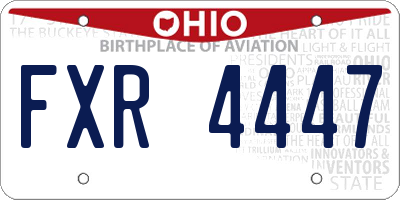 OH license plate FXR4447