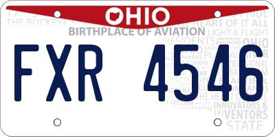 OH license plate FXR4546