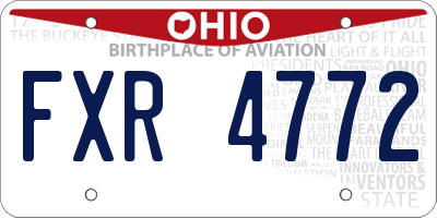 OH license plate FXR4772