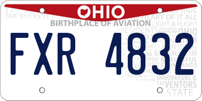 OH license plate FXR4832
