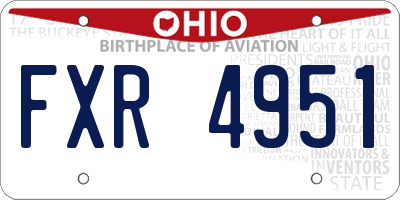 OH license plate FXR4951
