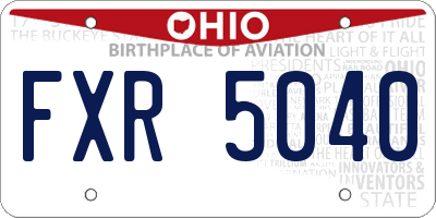 OH license plate FXR5040