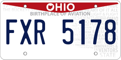 OH license plate FXR5178