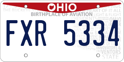 OH license plate FXR5334