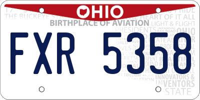 OH license plate FXR5358