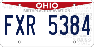 OH license plate FXR5384