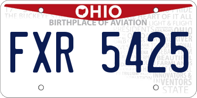 OH license plate FXR5425