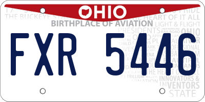 OH license plate FXR5446