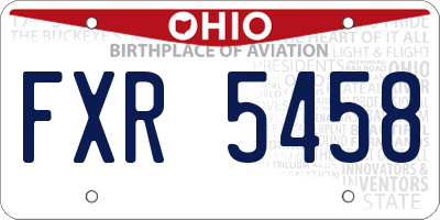 OH license plate FXR5458