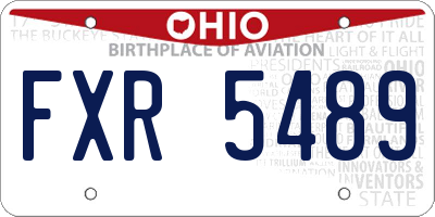 OH license plate FXR5489
