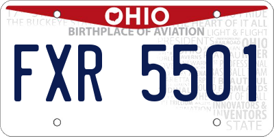 OH license plate FXR5501