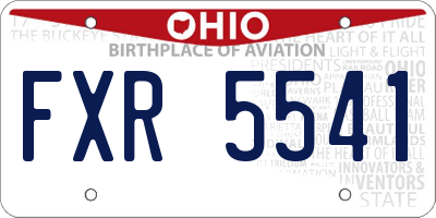 OH license plate FXR5541