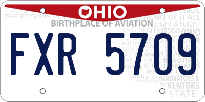 OH license plate FXR5709