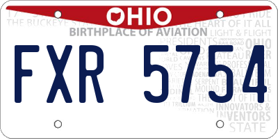 OH license plate FXR5754