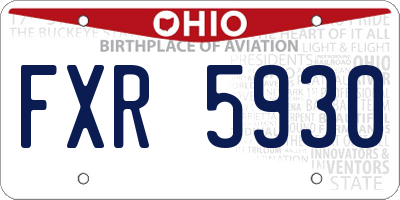 OH license plate FXR5930