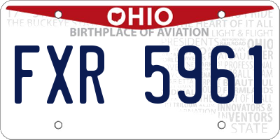 OH license plate FXR5961