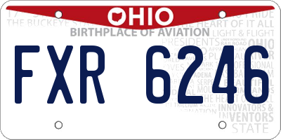 OH license plate FXR6246