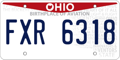 OH license plate FXR6318