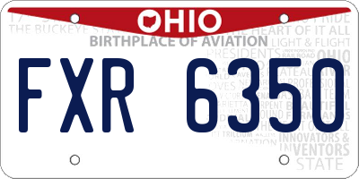 OH license plate FXR6350