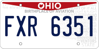 OH license plate FXR6351
