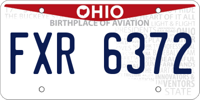 OH license plate FXR6372